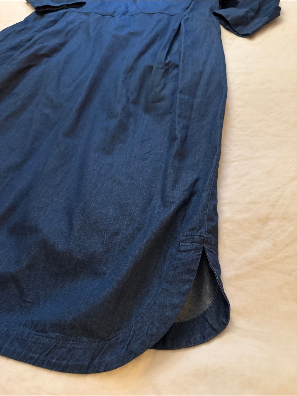 Muji Navy Blue Long Sleeve Midi Dress - Picture 8 of 12